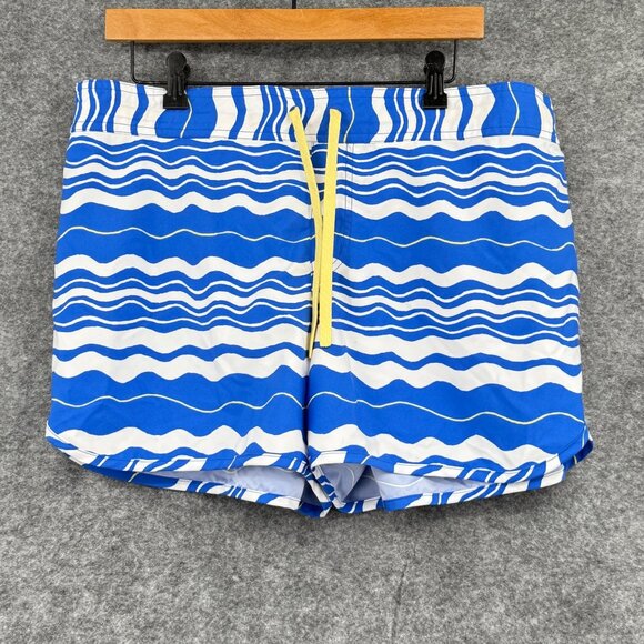 Columbia Womens XL Blue Wave Pattern Swim Shorts With Elastic Waist & Drawstring - Picture 1 of 10
